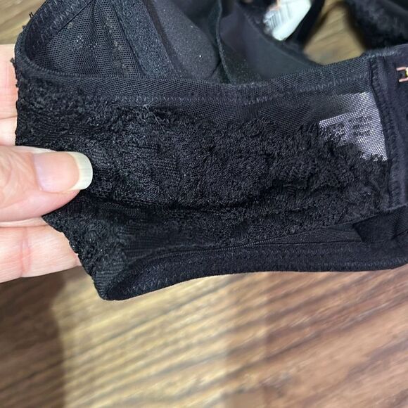 Aerie black lace plunge push up bra adjustable 32C - Picture 4 of 10